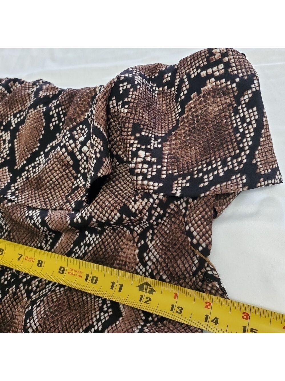 Size 6 ●.Aritzia Babaton Strapless Ruffle Snake Print Jumpsuit Romper - Picture 8 of 14